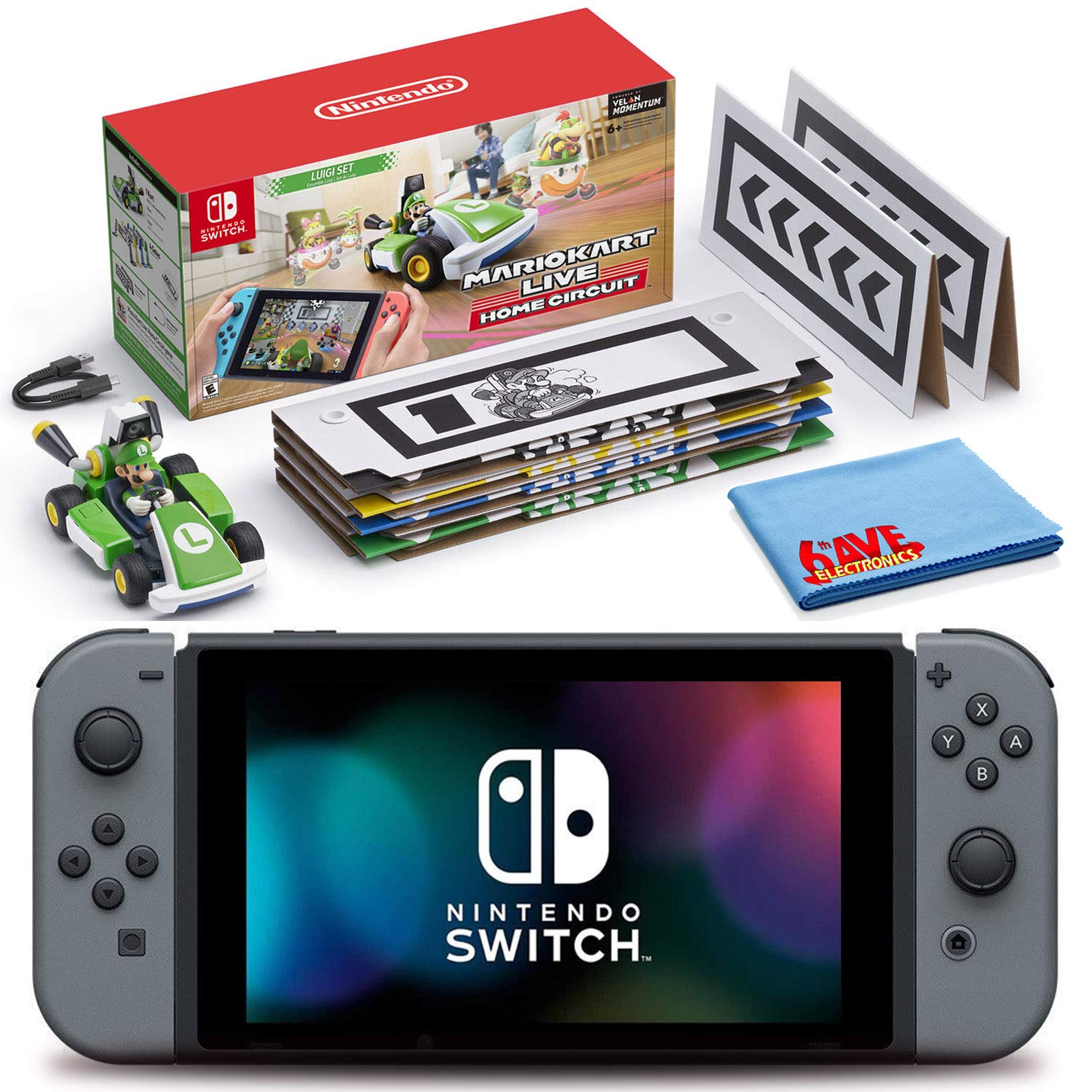 Amazon.com: Nintendo Switch (Gray) Bundle with Mario Kart Live